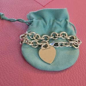 Tiffany & Co. Sterling Silver Heart Charm Bracelet